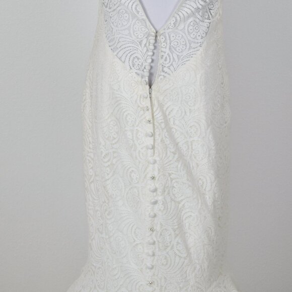 Madison James Lace Trumpet Train Wedding Swarovski Crystal Gown MJ169 - 12 - Picture 10 of 16